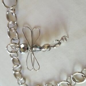 Dragonfly Choker Necklace Jewelry, With Crystals and Adjustable Chain. 000062